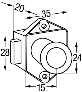 Druckknopf-Riegelverschluss