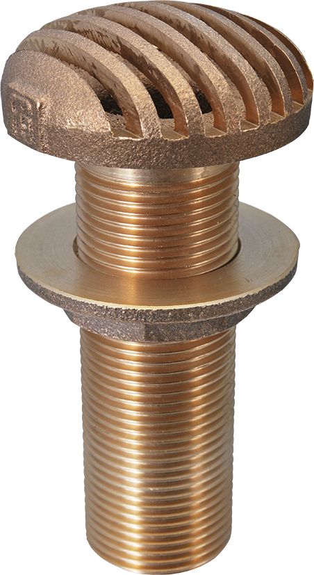 Bordeinlass aus Bronze/Rotguss mit rundem Sieb