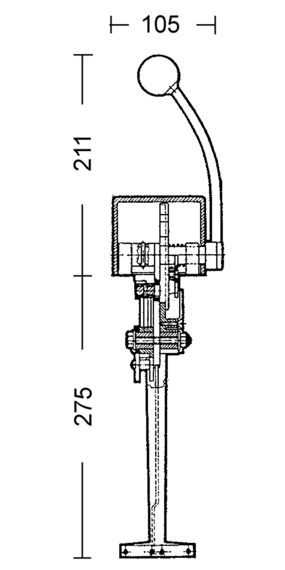 Pultschaltung KOBELT 2046 mit Knopf-Hebel