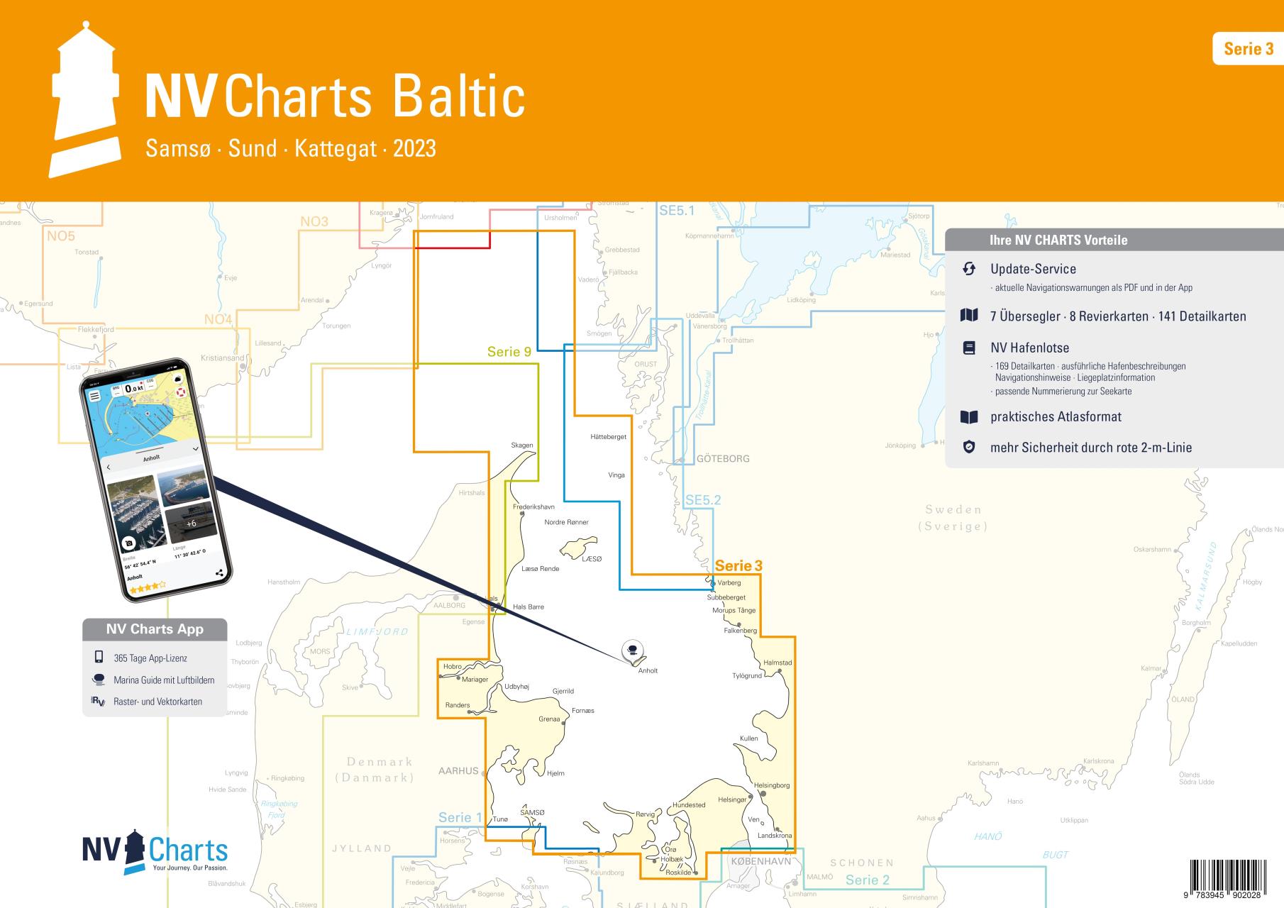 NV CHARTS Seekarten plano Koffer Ostsee, Serie 1-4