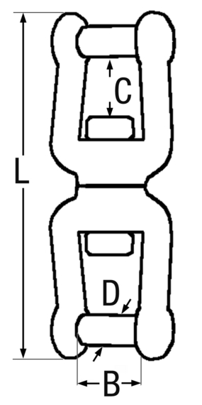 Kettenwirbel Edelstahl Schäkel-Schäkel