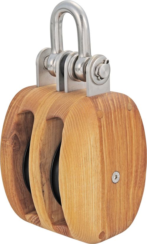 Taljenblock 3" 2-scheibig/Esche geölt/Edelstahl