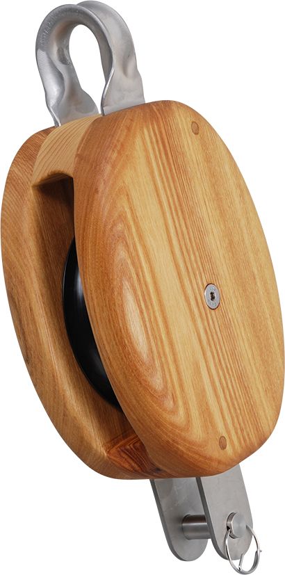 Taljenblock 9" 1-schbg/Hdf/Esche geölt/Edelstahl