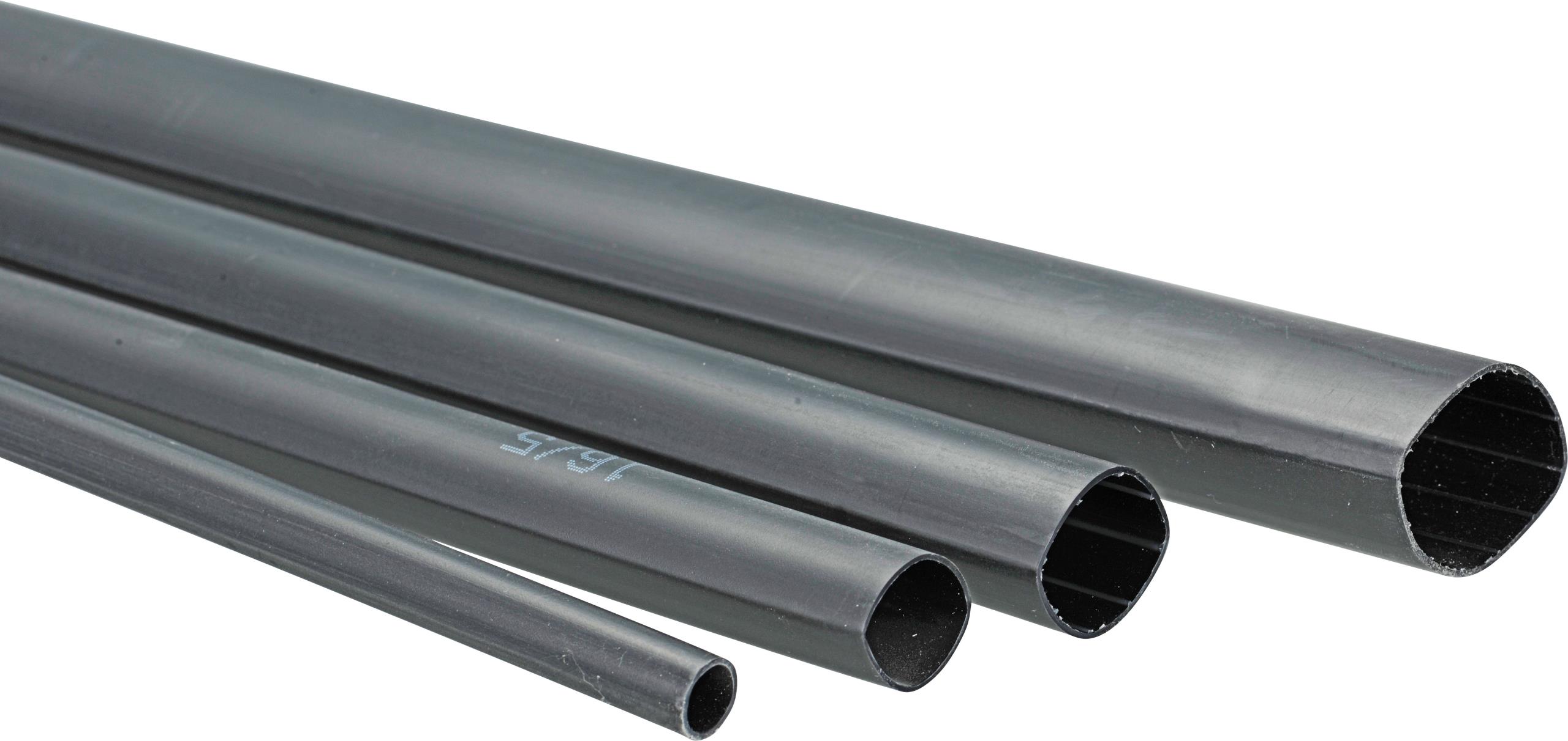 Schrumpfschlauch 15-->4mm schwarz L=1,20m mit Heißkleber