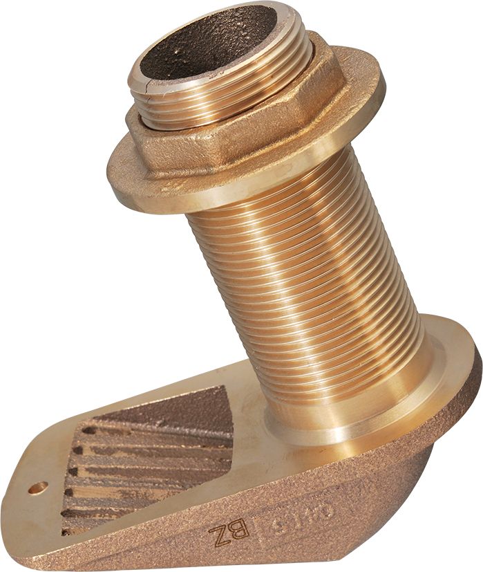 Bordeinlass aus Bronze/Rotguss mit langovalem Sieb