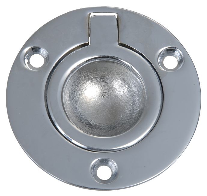 Small flush ring / handle chromed brass