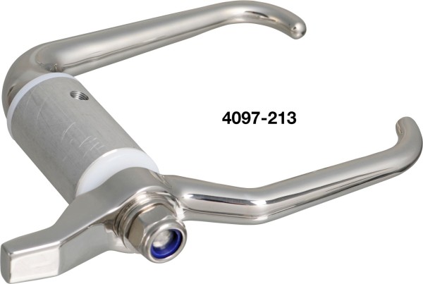 4097-213 A4-Vorreiber / A73 / 2 Griffe poliert / Aluminium-Hülse / DIN83104