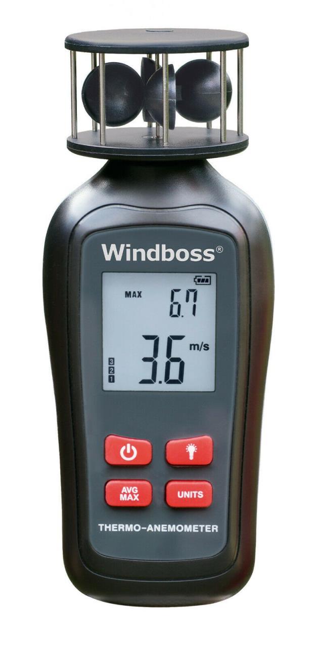 Digitales Anemometer Flügelrad HP-8805 Windmessgerät Temperatur Beaufortskala 