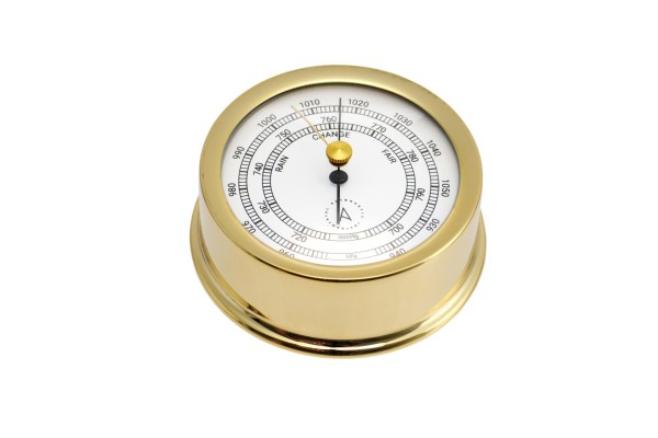3643-002 AUTONAUTIC Atlantic 95 Messing-Barometer, vergoldet