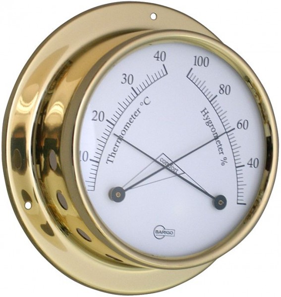 Barigo Tempo Thermometer Hygrometer Messing 110mm