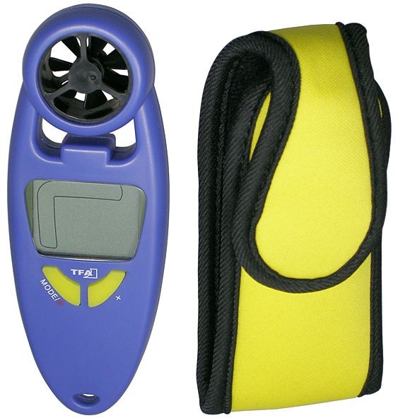 TFA Handwindmesser mit Thermometer in Neoprentasche