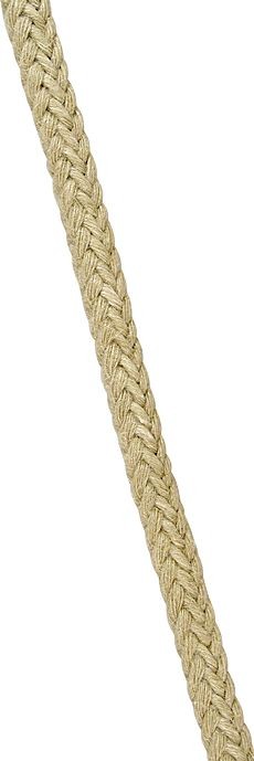 Hemp-coloured braided rope (PP), per metre