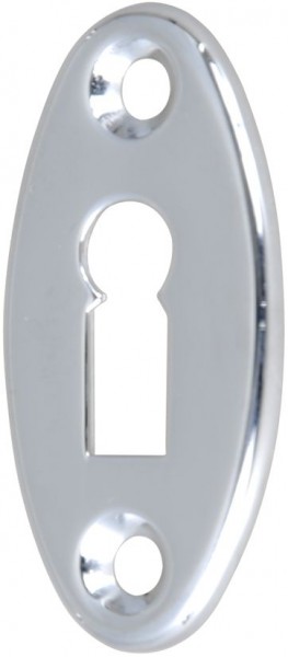 4073-526 Kleines ovales Schlüsselschild für Schiffsschloss, Messing verchromt