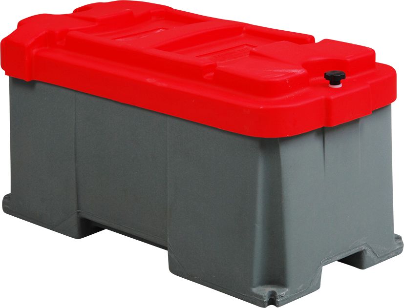 Batteriekasten Kunststoff rot (mit Drehverschlüssen) für Batterie