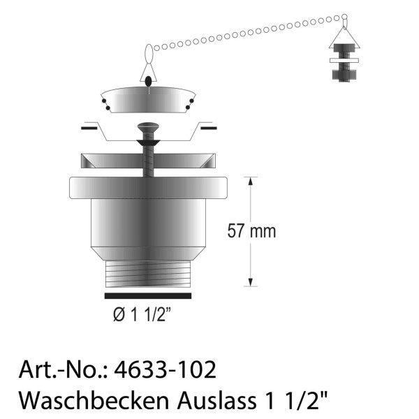 4633-102 BARKA Waschbecken-Auslass 1 1/2"