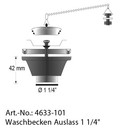 4633-101 BARKA Waschbecken-Auslass 1 1/4"