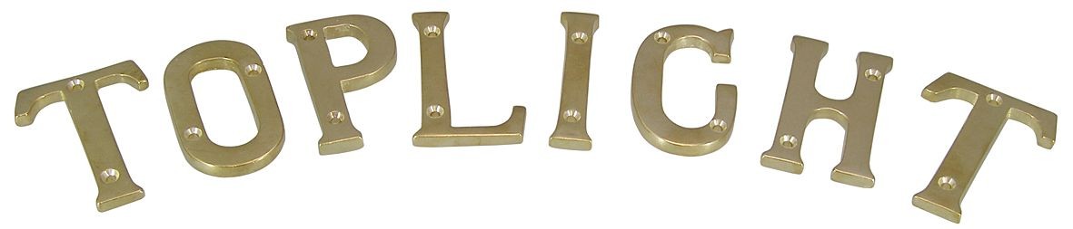 Letters, height 200 mm, brass