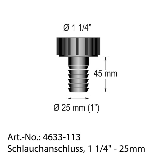 4633-113 BARKA Schlauchtülle 1 1/4 - 25mm